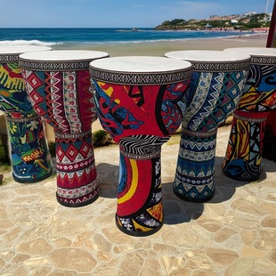 Cross-Border Popular 8.5inch Goat Skin African Drum Kindergarten School Tuning-Free Percussion Drum Children's Hand Drum