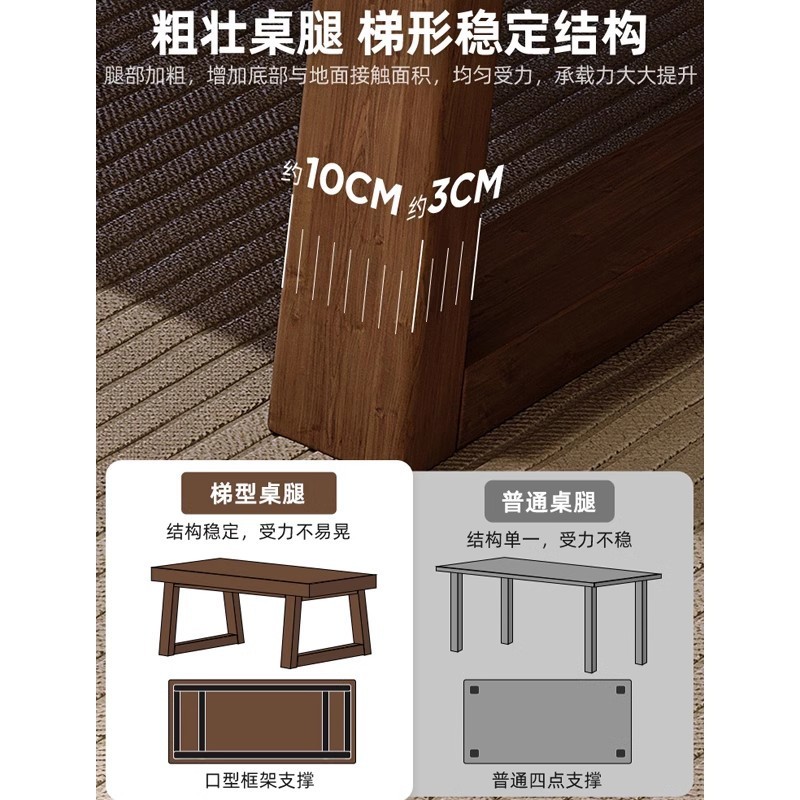 茶桌椅组合新中式家用茶台泡茶桌子办公室简约实木腿阳台大板茶桌|undefined