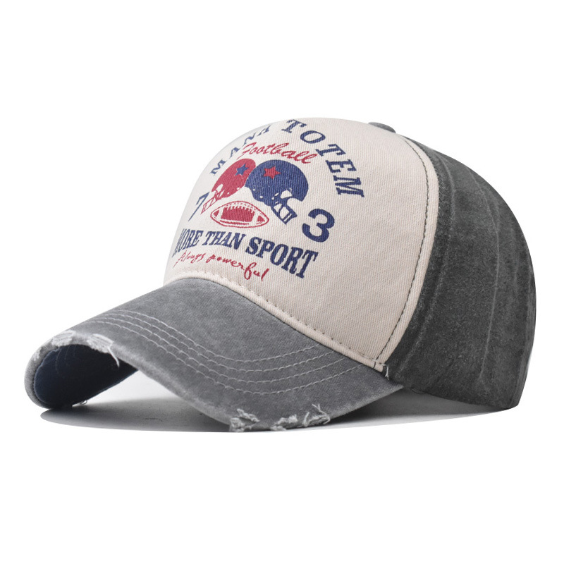 Comercio exterior nuevo Denim lavado apenada gorra de béisbol carta de impresión gorra de béisbol grande bordado hip hop sombrero casual cap