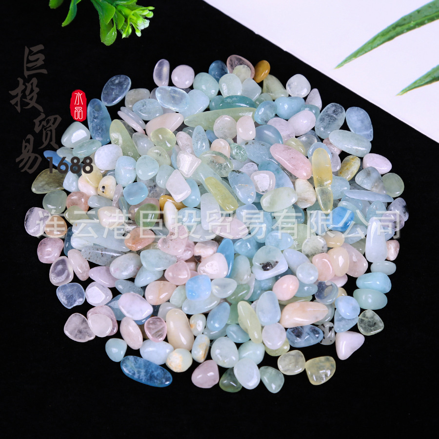 100 tipos de piedra triturada de 7 - 9mm cristal natural jade ágata espécimen de piedra preciosa marco de fotos transfronterizo mano suministro Amazon