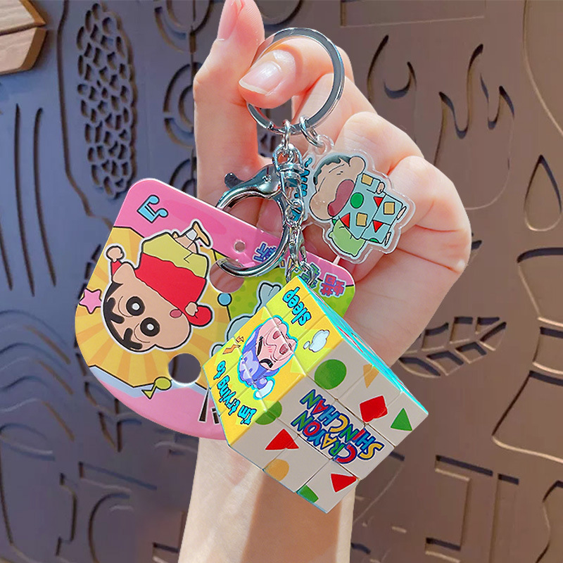 Crayons, Rubik's cube, keychain, pijama