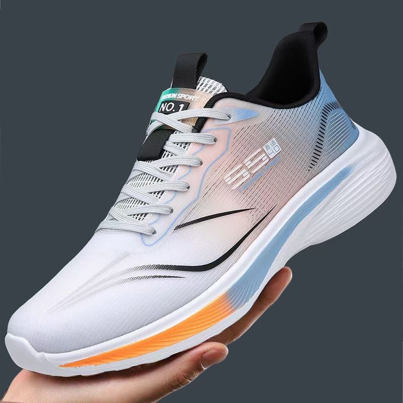 2026 Spring and Summer New Men's Shoes Mesh Casual Sports Shoes Breathable Ultra-Light Soft Sole Anti-Slip Shock-Absorbing Student Running Shoes