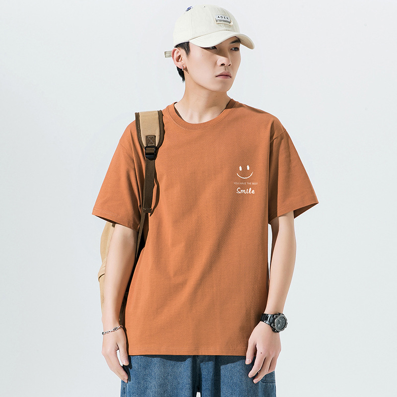 Summer men's short-sleeved T-shirt men's trendy brand cotton clothes youth men's short-sleeved shirt plus size men's T-shirt