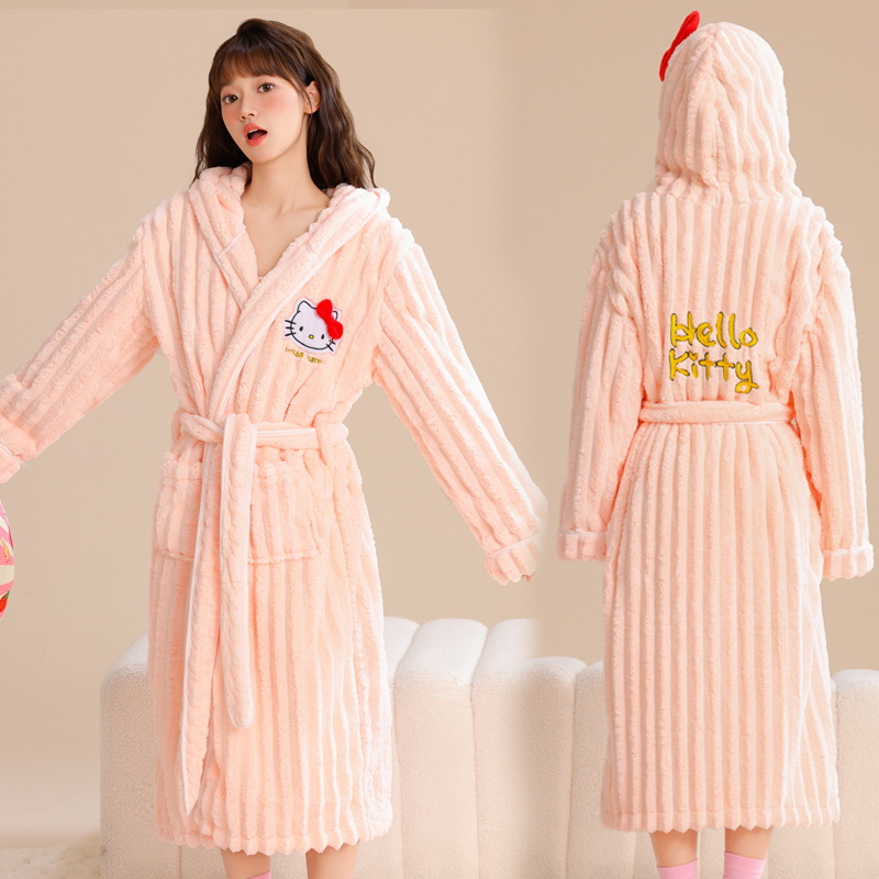 핑크색 목욕 가운