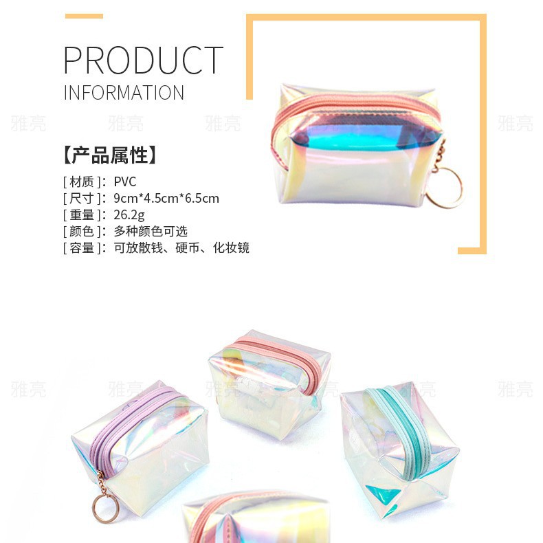 Nuevo bolso de las mujeres de moda todo fósforo monedero colorido láser mini bolso de la jalea transparente