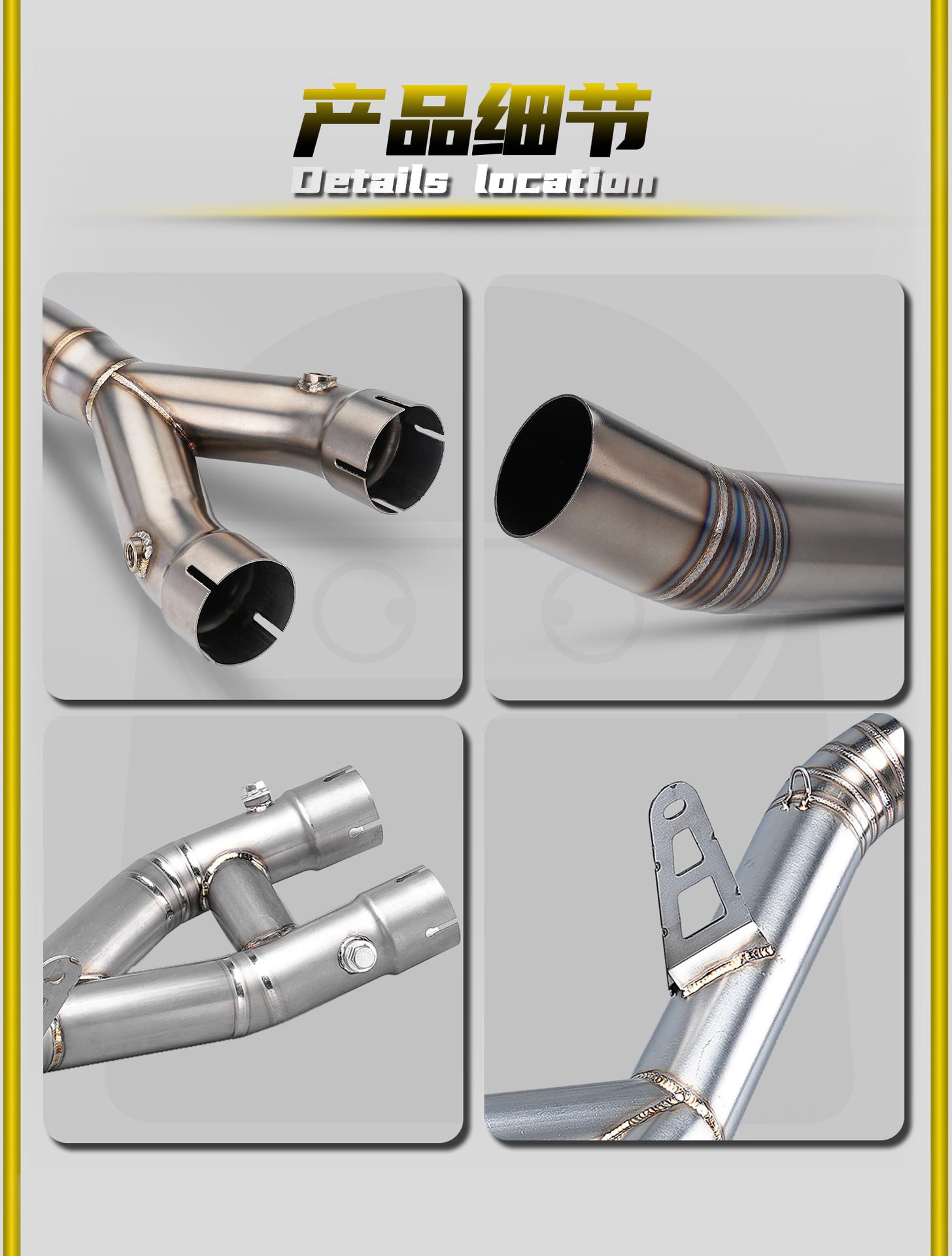 Yamaha R1/R1M Motorcycle Modified Exhaust Pipe Scorpion Style Stainless Steel/Titanium Alloy Mid-Section Non-Destructive Installation