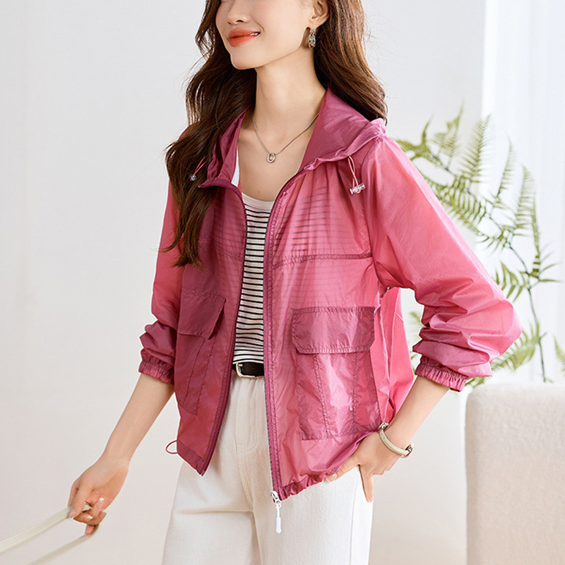 Women's Sun Protection Clothing 2025 Summer New Style Beautiful and Good-Looking Ice Silk Breathable Sun Protection Clothing Short Thin Coat for Small People