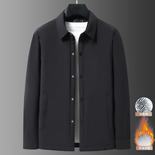 胖子哥2025冬季翻领男士夹克棉衣加肥加大码肥佬宽松休闲薄棉外套