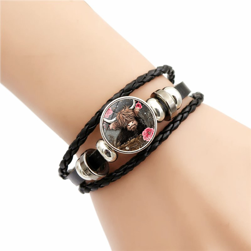 leather universal retro woven bracelet for men and women