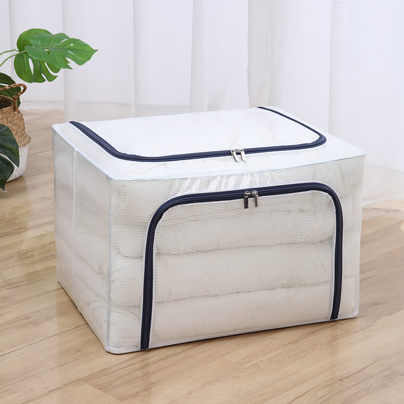 Caja de almacenamiento de ropa, caja de almacenamiento de ropa extra grande, cama de tela de Oxford, dormitorio de tela plegable, caja de almacenamiento de marco de acero