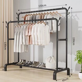 Cloakroom bedroom hanging clothing rack hanging fitting room clothing store live finishing storage shelf