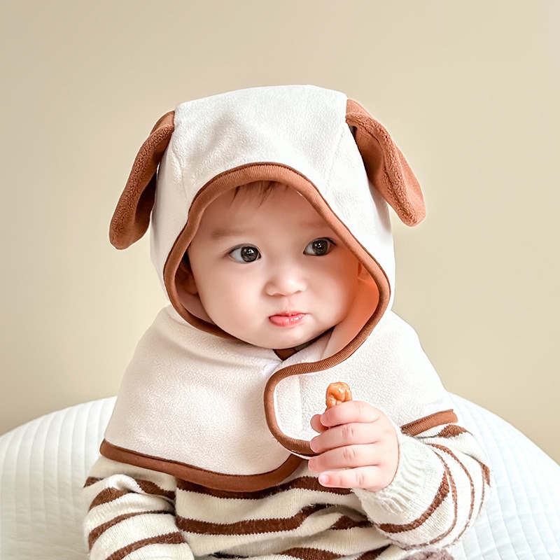 Sombreros para bebés más gruesos otoño y invierno baby buzzer unido calentamiento para niños gorras para orejas para niños y niñas collar