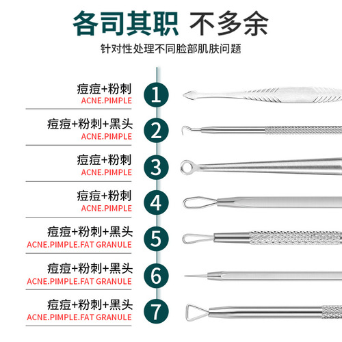 Single acne needle for beauty salons, special pimple squeezing and acne picking closed mouth needle, ultra-fine blackhead removal clip, pimple picking needle