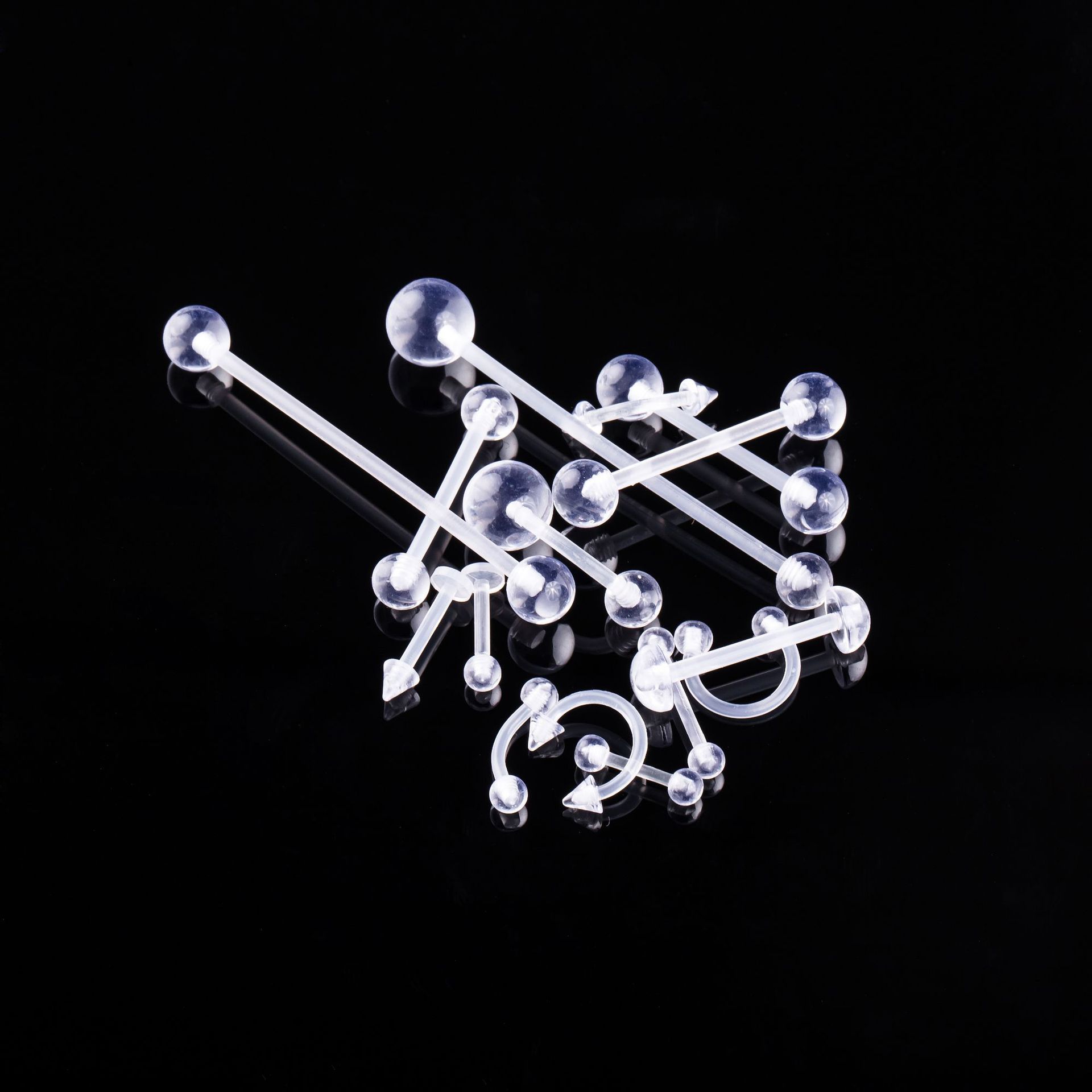 Fashion Solid Color Arylic Belly Ring Tongue Nail 15 Pieces display picture 3