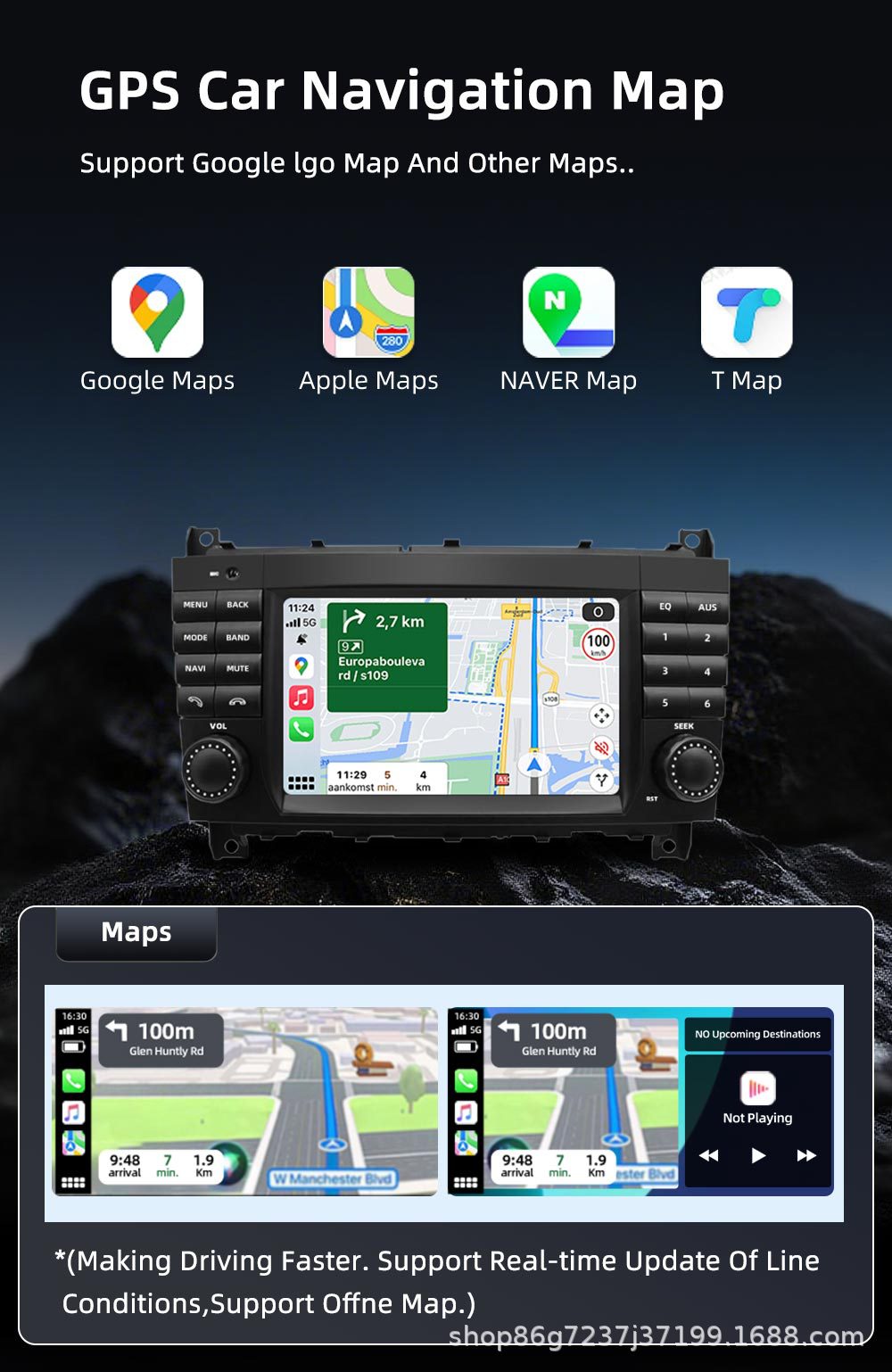 Suitable for Mercedes-Benz Clc W203 Amg 7inch Android Gps Car Navigation Mp5 Player Navigation Car Central Control Unit