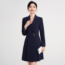 杏色西装连衣裙职业装气质女神范正式场合裙子正装西服连身裙