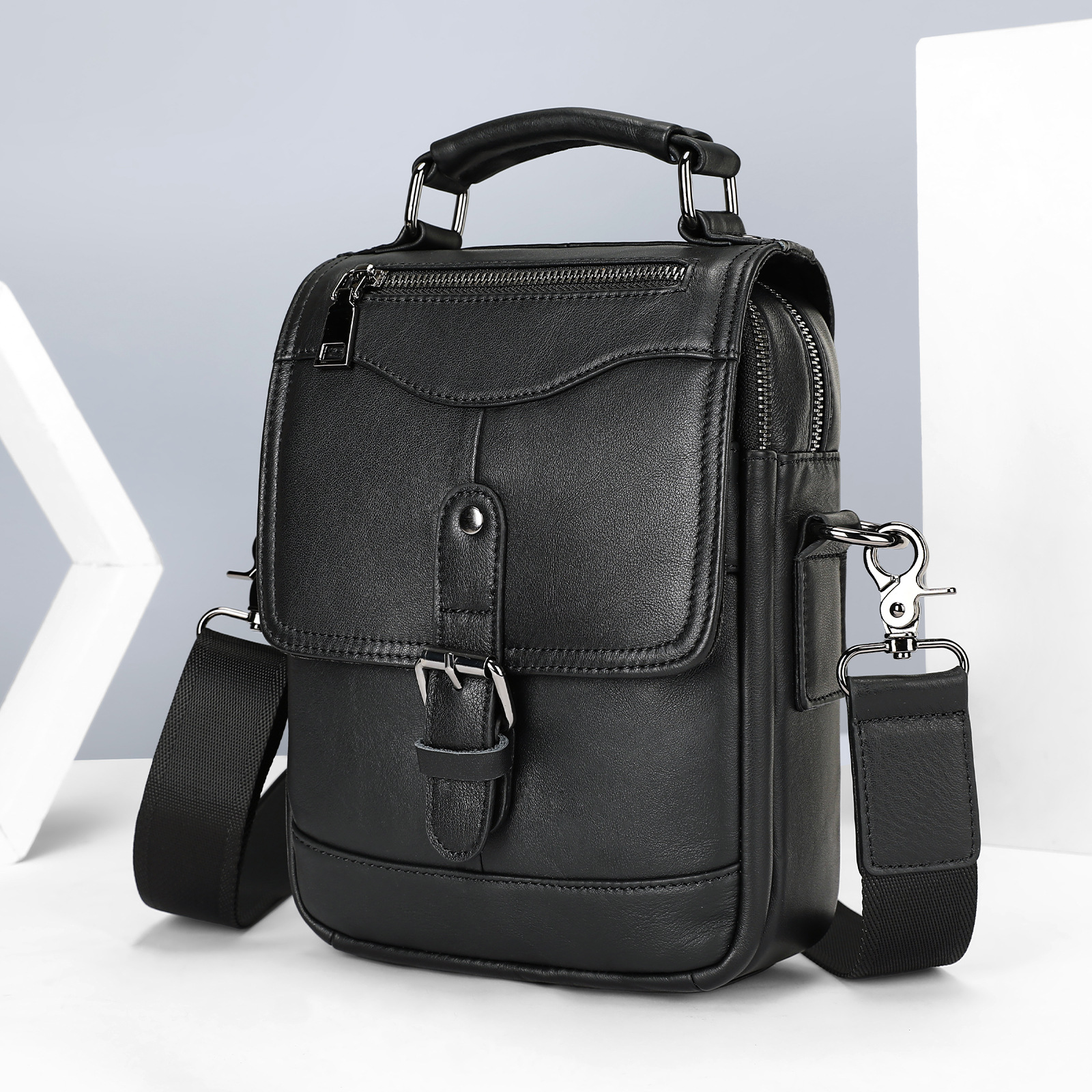 Ventas transfronterizas calientes de cuero para hombres mochila deportiva al aire libre mochila texturizada retro colección de bolsos de hombro