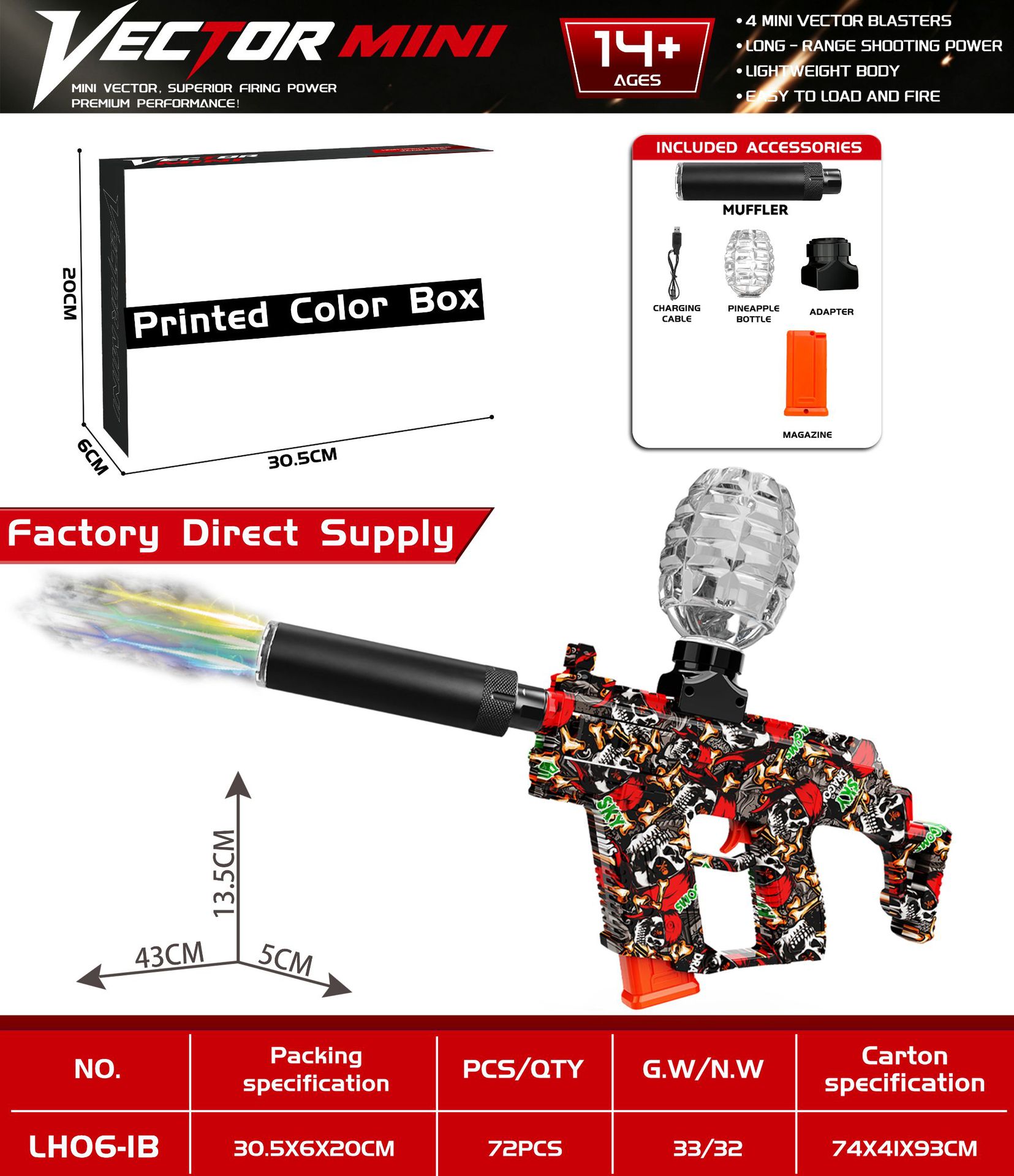 VECTOR-MINI red-colorful flame light spray