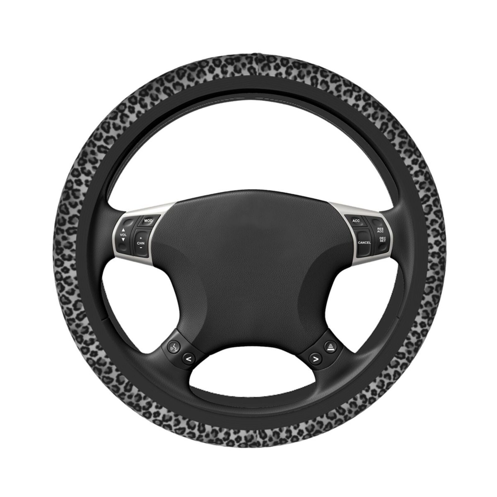Foreign Trade Export Amazon Car Black Leopard Print Steering Wheel Cover Jit Dropshipping Wholesale Temu Hot Selling