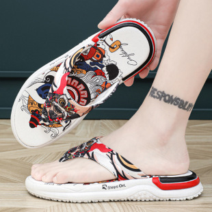 Cross-border new slippers flip-flops men's summer flip-flops men's Chinese style national fashion casual non-slip beach shoes