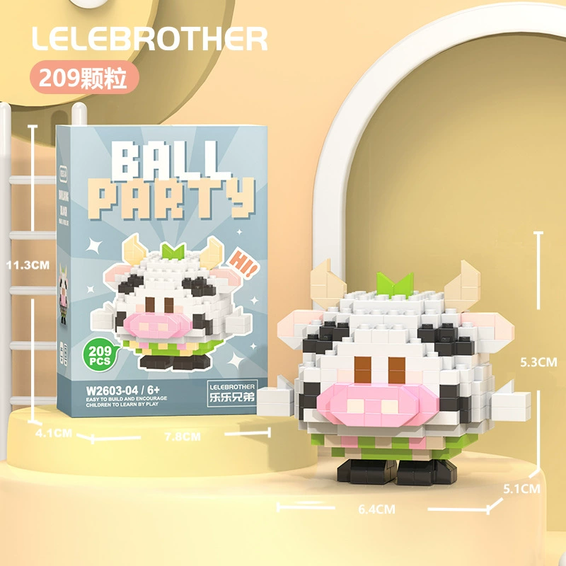 Micro‑block cartoon doll constructor (Lego style), strawberry & mini bears, blind box, micro pieces