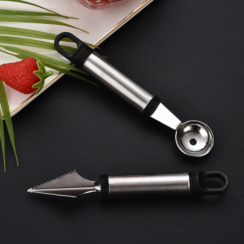 Multifunctional Kitchen Small Tools Stainless Steel Round Handle Fruit Scooper Creative Watermelon Scoop Ice Cream Spatula Decorative Knife
