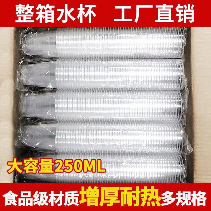 次性杯子PP塑料杯耐高温无异味整箱透明饮水杯商用加厚航空家用|undefined