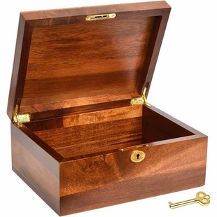 Solid Wood Storage Box Set with Flip Lid Acacia Wood Storage Jewelry Toy Storage Password Lock Wooden Box
