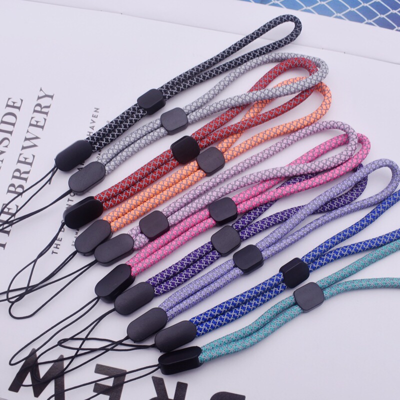 Polyester Ribbon Adjustable Short Reflective Mobile Phone Lanyard Children's Camera Hanging Rope U Disk Water Cup Retractable Wrist Rope