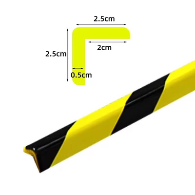 In-Stock Pu Anti-Collision Strips Corner Guards Soft Edge Protection Strips Buffer Anti-Collision Industrial Black and Yellow Warning Self-Adhesive No Drilling Required (Other vehicle seats) - 25cml-type-100cm