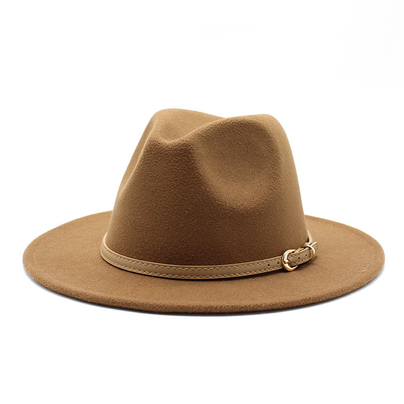 Otoño y invierno británico para hombres y mujeres nuevo sombrero de lana de jazz sombrero de bisel sombrero clásico sombrero de moda sombrero de felt al por mayor