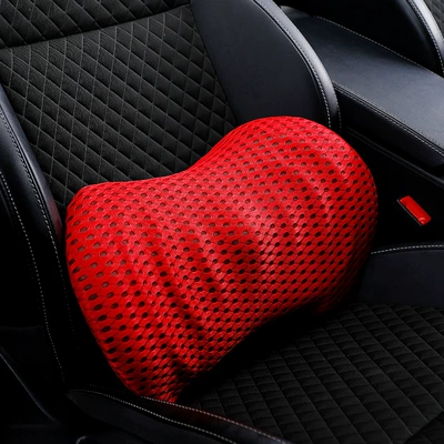 Cushion, Breathable Car Lumbar Support for | Waist support - red