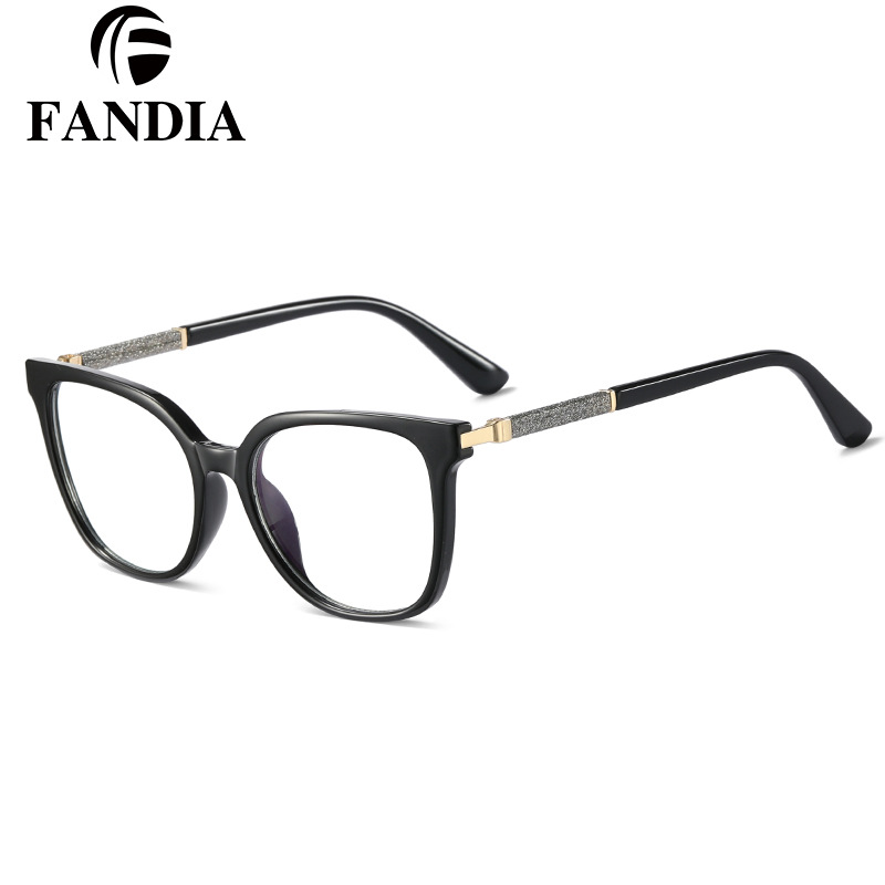 97774 Nuevas gafas anti-azul TR90 transfronterizas Gafas de montura completa Gafas planas de moda europea y americana para mujer