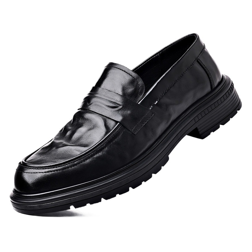 Zapatos de cuero casuales para hombre, estilo nuevo de verano, primera capa de piel de vaca, zapatos de cuero genuino para hombre, zapatos derby transpirables.