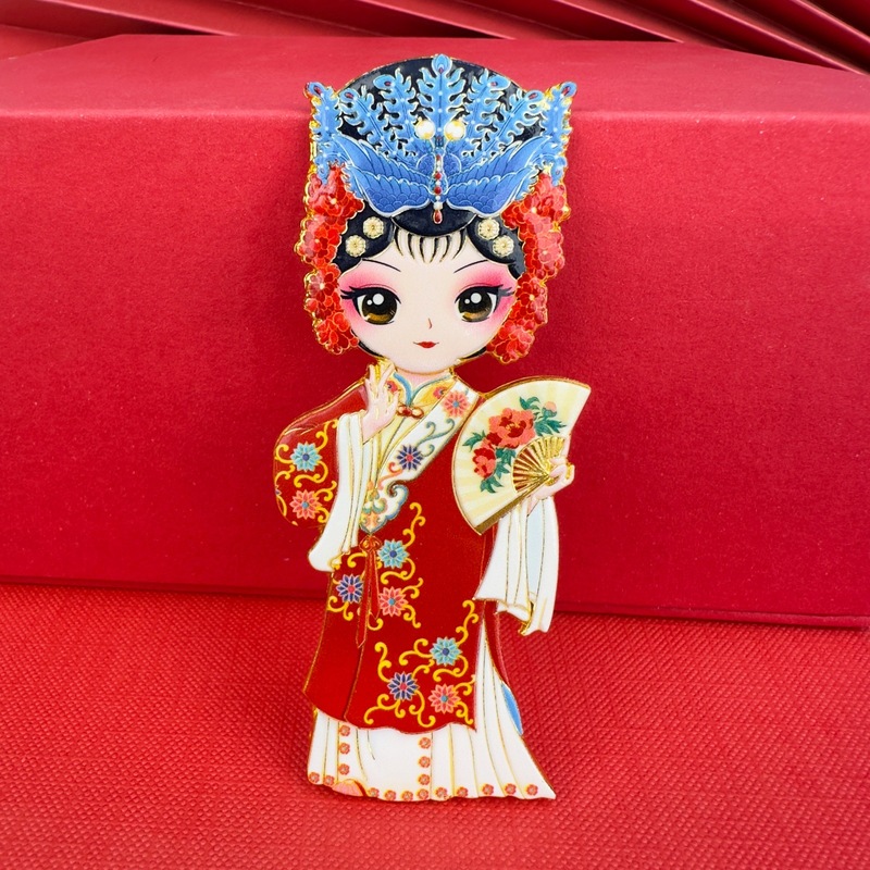 金属戏曲人物冰箱贴京剧脸谱文创纪念品磁贴穆桂英关羽杨贵妃磁吸|undefined