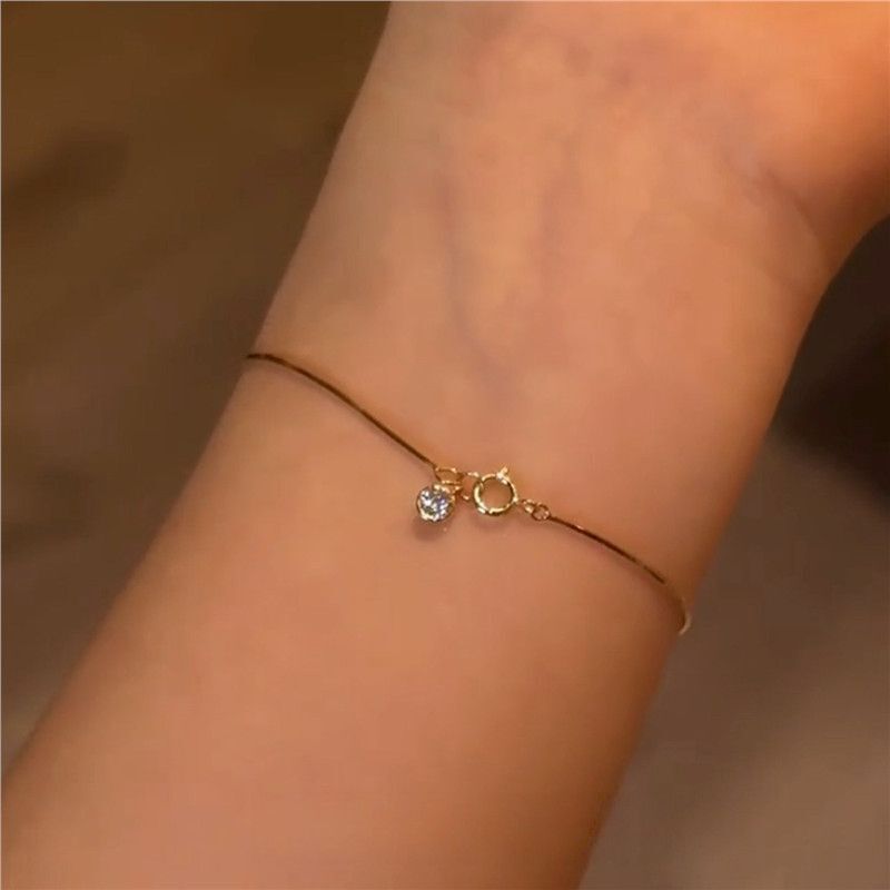 Gold Bubble Diamond Snake Bone Bracelet for Women 2026 New Style Light Luxury Simple Fashion Versatile Ultra-Thin Hand Jewelry Gold Bubble Diamond Snake Bone Bracelet for Women 2026 New Style Light Luxury Simple Fashion Versatile Ultra-Thin Hand Jewelry
