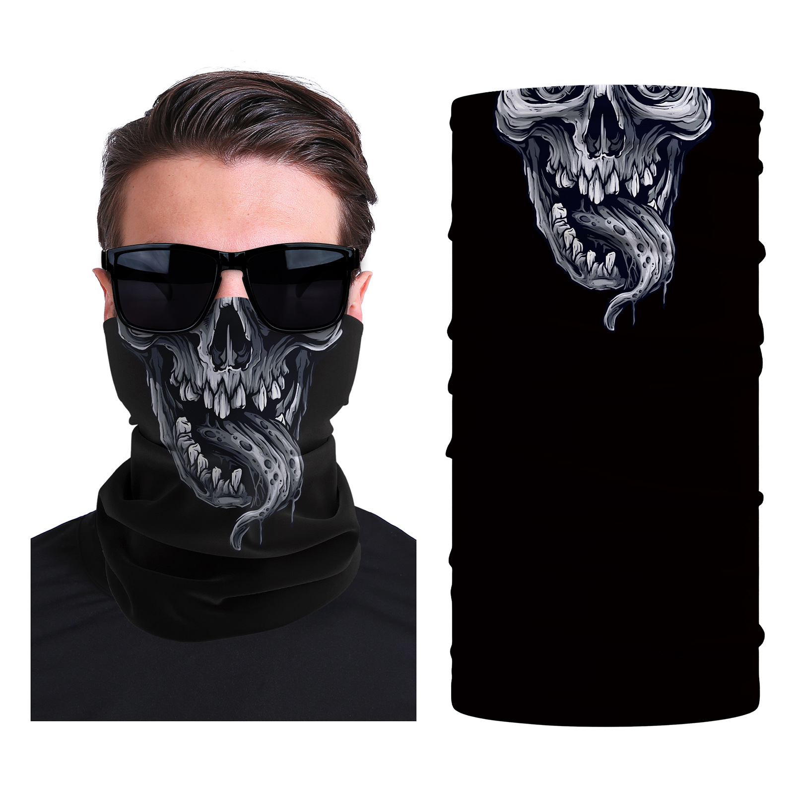 Xun hui transfronterizo media cara cráneo bufanda mágica sombrilla de viaje al aire libre máscara de equitación cuello de protección uv