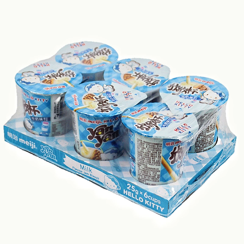 Meiji Xinxin Cup 25 г*6 чашек полная коробка детская закуска палочер biscuit шоколадный соус подарок покупка оптом