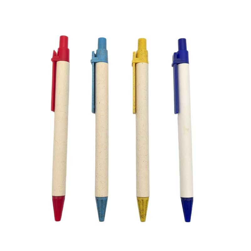Presione bolígrafo de papel de color ecológico personalizado LOGO comercio exterior bolígrafo de tubo de papel blanco reciclado bolígrafo de caja de leche