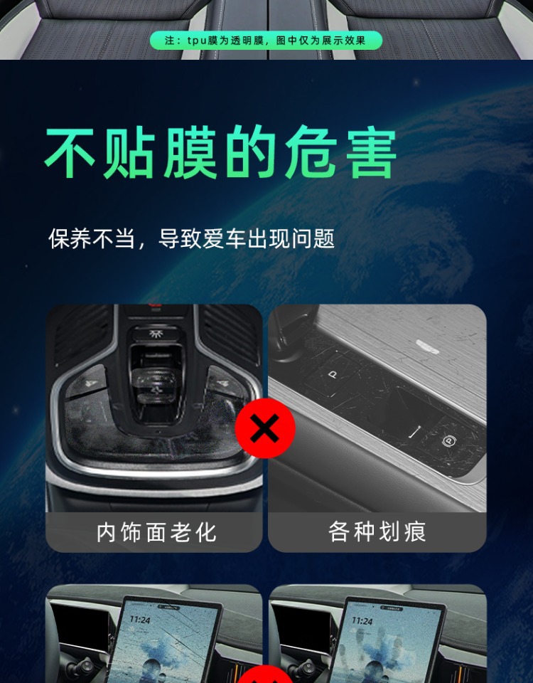 Suitable for 24 Geely Boyue L Interior Films, Central Control Film, Screen Tempered Protection, and Interior Decoration Supplies