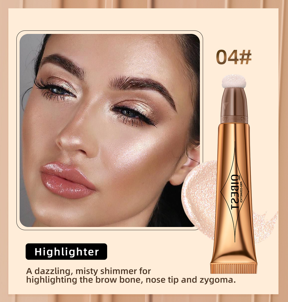 QIBEST multi-functional makeup pen, Blush, highlighter Contouring pen, pearlescent fine sparkle, matte finish naturally brightens facial makeup undefined