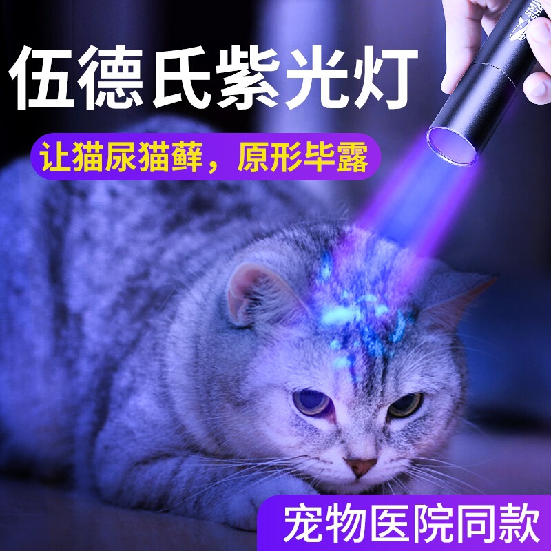 Wood's cat ringworm lamp 365nm purple light flashlight for cat ringworm detection, laser light for medical fungal detection Wood's cat ringworm lamp 365nm purple light flashlight for cat ringworm detection, laser light for medical fungal detection