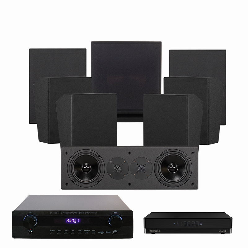 Altavoz al por mayor estantería de 8 pulgadas altavoz de alta fidelidad de tres frecuencias altavoz ligero Delgado montado en la pared Altavoz de cine en casa de 7,1 canales