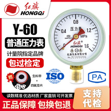 厂家直销 红旗牌仪表 压力表 Y-60 2.5级 地暖消防胎压气压水压表