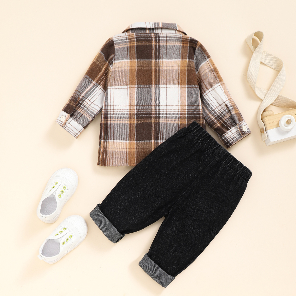 Fashion Plaid Polyester Boys Clothing Sets display picture 2