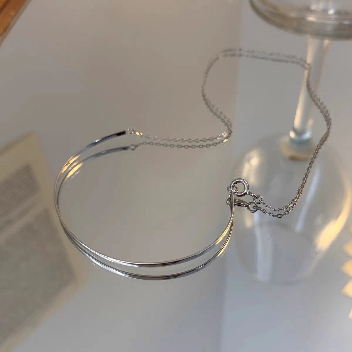 Women's Minimalist S925 Silver Plated Smooth Chain Bracelet_voghion.com