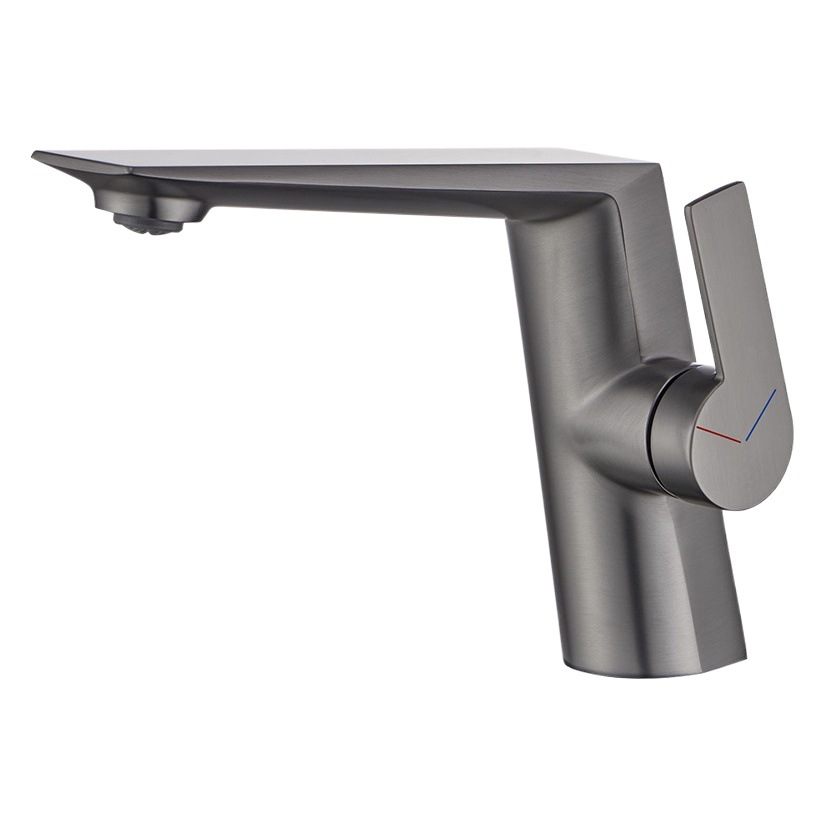 Uno por uno baño gabinete de cobre trefilado pistola gris cuenca grifo luz lujo estilo undercounter Cuenca del grifo caliente y fría