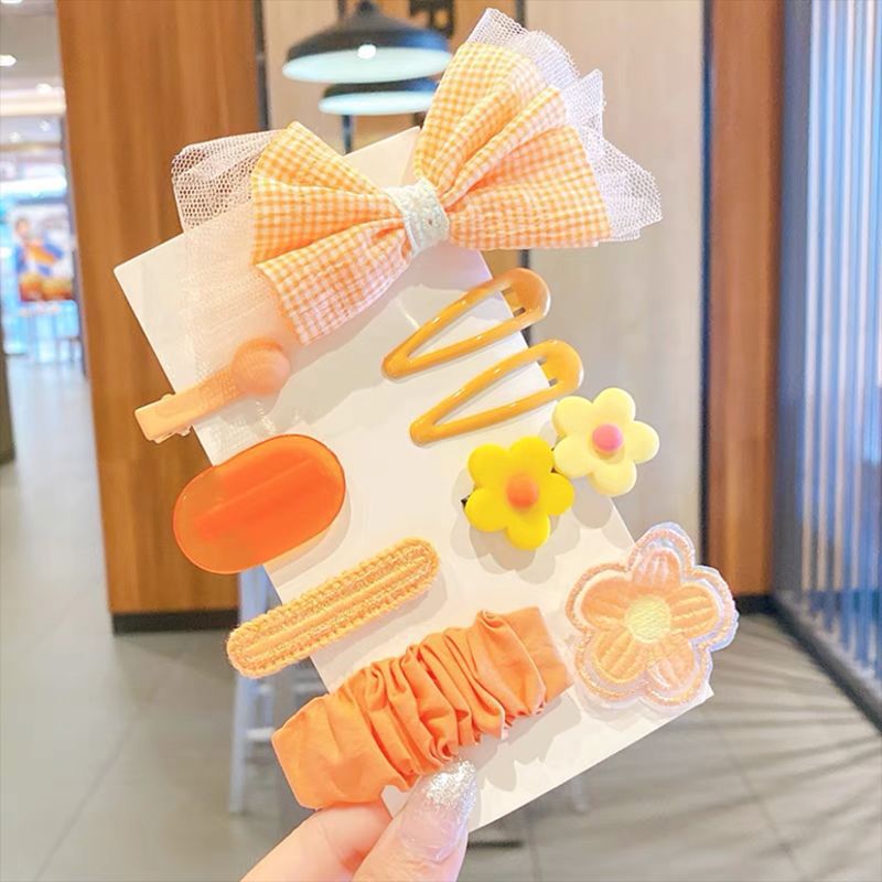 45g Weight Headwear Classification Women'S Gender Cartoon Style Style Pink, Green, Blue, Yellow Color Children's Bow Flower Hairpin Sets Wholesale Nihaojewelry 6