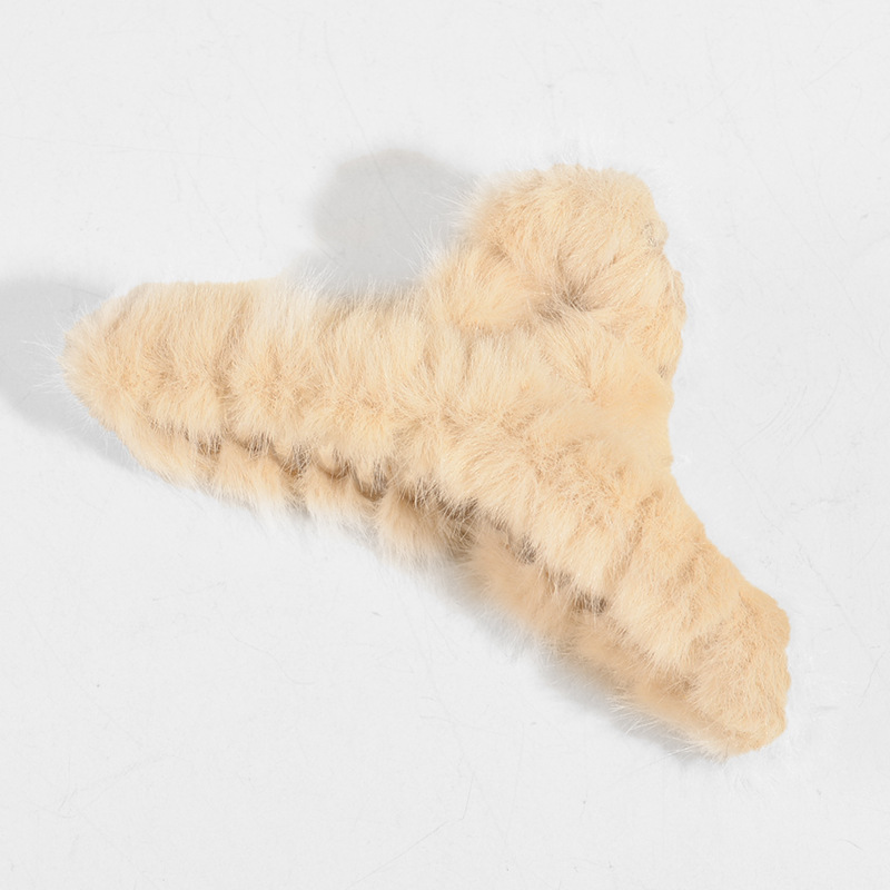 Corea del Sur nuevo Dongdaemun conejo de piel grande clip de pelo de felpa clip de pelo de la espalda de la cabeza horquilla de tiburón clip de horquilla femenina