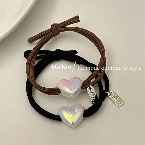 Korean version of Dongdaemun Super Fairy Love Pearl Hair Strap for Female Internet Celebrity Girls Hair Rope, Simple and Doesn’t Hurt Hair, Hair Tie Rubber Band